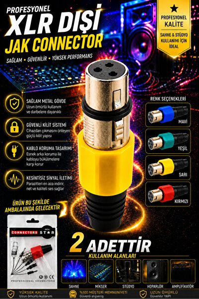 IRONSTAR 2 adet XLR dişi jak / XLR dişi konnektör / Cannon dişi jak / Mikrofo...