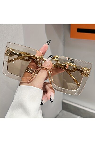 Choice Champagne Luxury square fashion glasses for women casual candy color a...