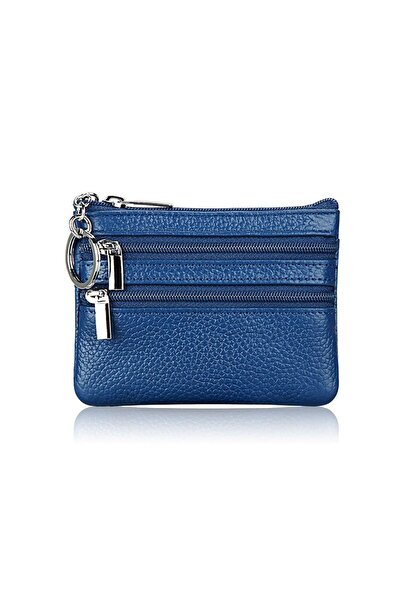 Choice7 navy blue PU Leather Money Coin Purse 2024 New with Key Ring Waterpro...