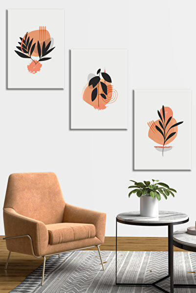 Tilki Dünyası Set de 3 tablouri boeme din pânză 15 - Decor de perete modern B...