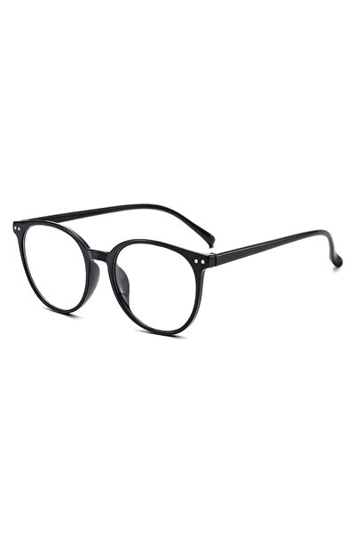 choice2 black Fashion Femle Simple Round Glasses Frames Black Anti Blue Light...