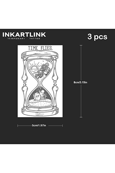 Choice IN-E502 3 pcs Hourglass Temporary Tattoo,Lasts To 15 Days New Technolo...