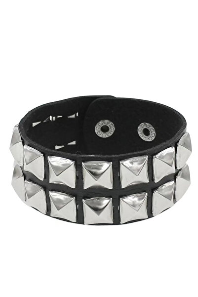Choice3 2 New Square Wide Punk Chunky Rivet Leather Bangle Rock Rows Nails Wr...