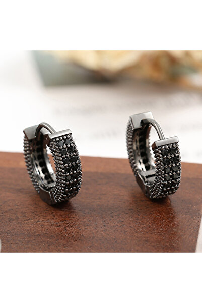 Choice4 Earring A Trendy Black Copper Zirconia Round Earrings For Women Girls...