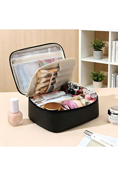 choice2 black Luxury Large Capacity Women Cosmetic Bag Portable Travel Makeup...