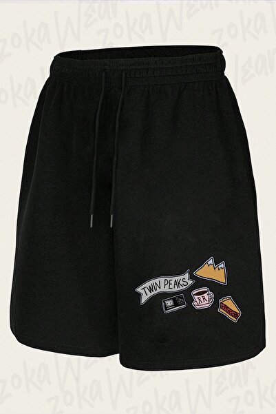 ZOKAWEAR Unisex Twin Peaks Double R Diner Design Printed Shorts