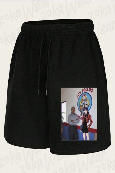 ZOKAWEAR شورت مطبوع بتصميم Gus And Misato Los Pollos للجنسين