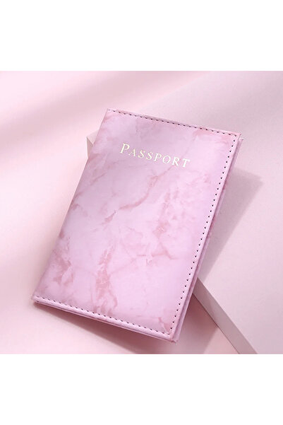 Choice4 Pink Women Men Passport Cover Pu Leather Marble Style Travel ID Passp...