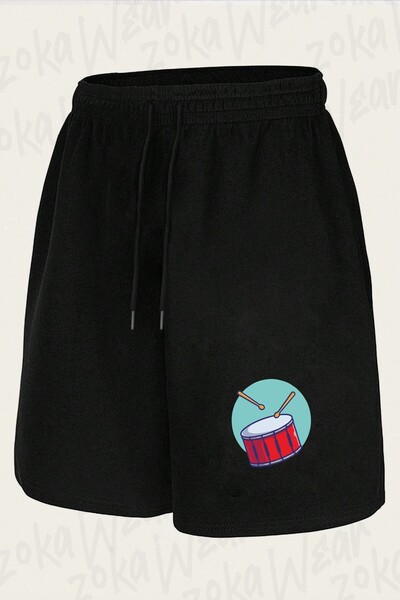 ZOKAWEAR Unisex Drum Design Printed Shorts