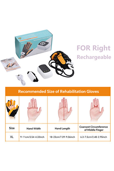 Choice3 for Right XL Size Rehabilitation Robot Glove Rechargeable Hand Therap...