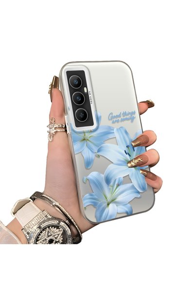 Hontinga Realme C65 4g Compatible Silicone Edge Hard Back Case Couple Phone C...