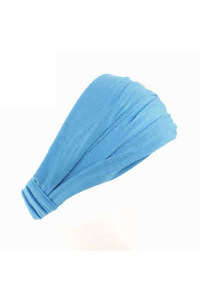choice2 Size fits all Lake Blue New Summer Women Solid Cotton Headband Elasti...