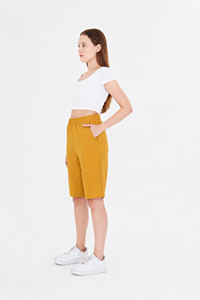 TRENDHİLL Women's Cotton Capri Mustard-7003