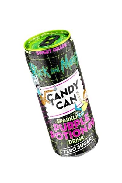 Candy Can مشروب ريك آند مورتي الفوار بنكهة العنب الحلو خالٍ من السكر، 330 مل