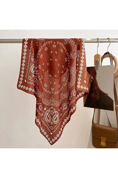 Choice1 وشاح مربع مقاس 70 × 70 سم YG-2 للربيع/الصيف بطبعة الكاجو، وشاح نسائي ...