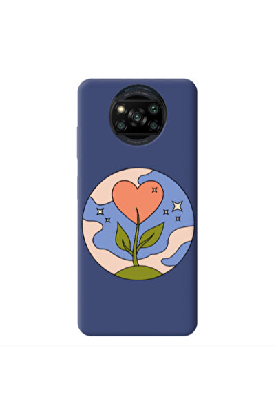Other Xiaomi Poco X3 /X3 Pro Hearted Flower Dark blue Colored Silicone TPU Θήκη