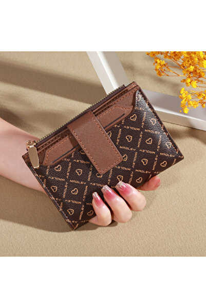 choice2 Coffee Vintage Solid Color Short Wallet, Portable Bifold Coin Purse, ...