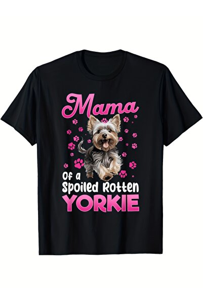 12 Teknoloji تي شيرت نسائي بطبعة "Mama of a Spoiled Rotten Rottweiler" - أسود...