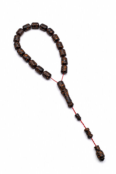 Sose Moda Special Workshop Crafted Cinnamon Wood Prayer Beads with Systematic...