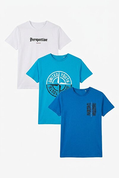 Buratti Cotton Printed 3 Pack t Shirt Men t Shirt 541S3