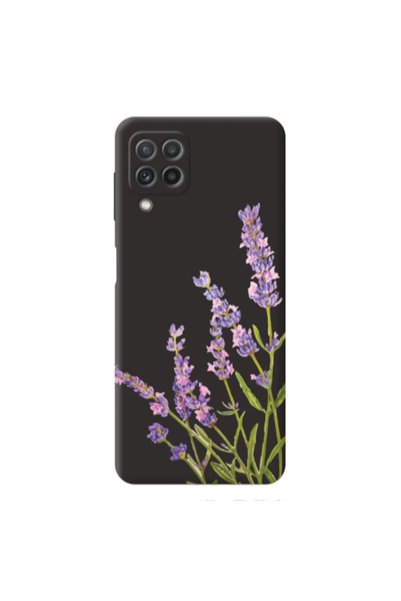 Other Samsung A22 4G Flowers 8 Black Colored Silicone TPU Θήκη