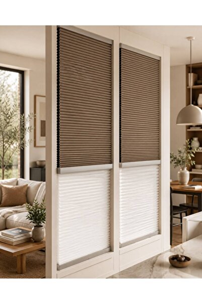 sk plised perde HONEYCOMB ( BAL PETEĞİ ) ÇİFTLİ SİSTEM GECE-GÜNDÜZ %100 KARAT...