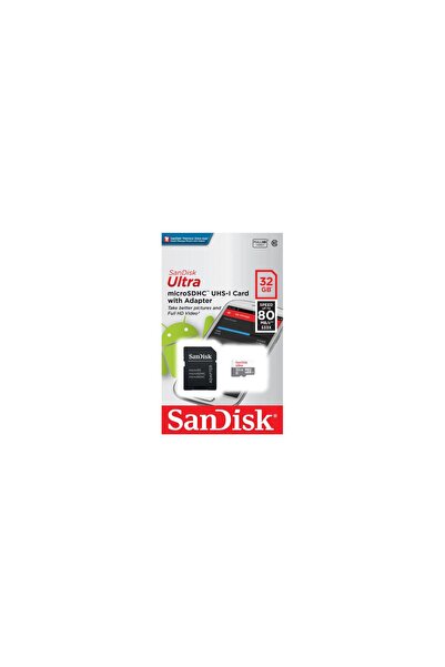SanDisk Card de memorie microSDHC de 32GB Clasa 10 cu adaptor SD, 100MB/s