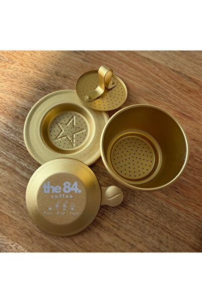 the84.coffee Vietnamese Phin Filter (BEIGE) I Anodized Aluminum Traditional C...