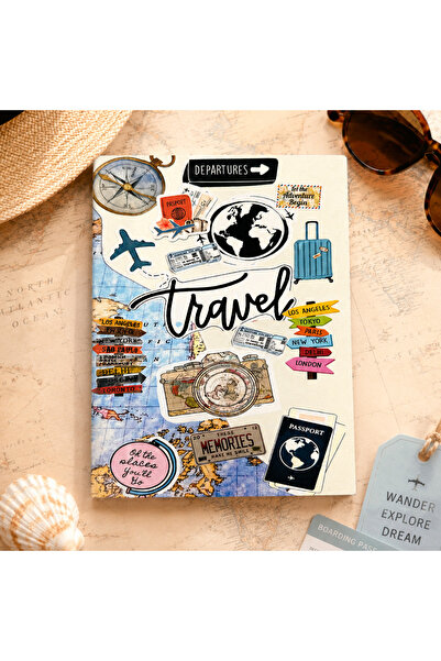 Nobbystar Travel Patterned Magnetic Photo Album Hard Cover 30 Pages 17.5X25 cm