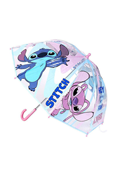 Cerda Παιδική Ομπρέλα με Καμπυλωτή Λαβή Disney Lilo & Stitch, Διαφανής, με Δι...