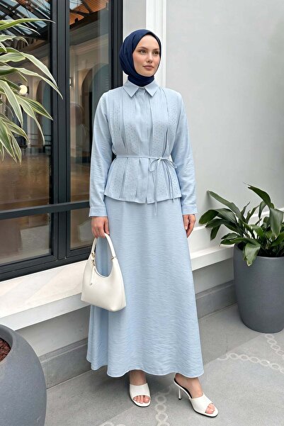 zenne Stone Detailed Suit 494004 - Baby Blue