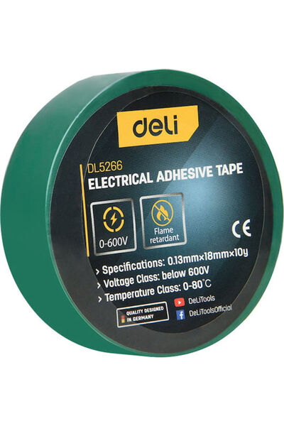 Deli Ταινία Μόνωσης 18mm x 9.15m Πράσινη