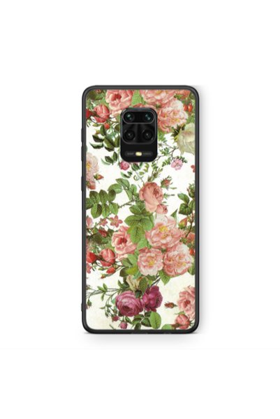 Other Xiaomi Redmi Note 9 Pro Pink roses 2 Black Glossy Θήκη