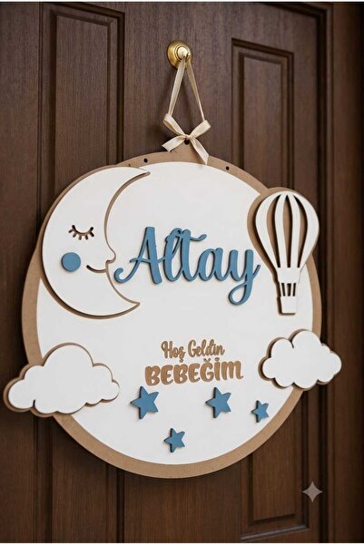 bigimeksley grup Kişiye Özel Ahşap Kapı Süsü Bebek Odası Kapı İsimliği Yenido...