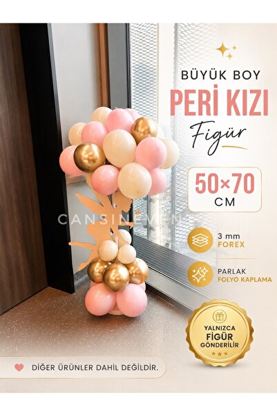 Peri Kızı Figürü 50x70 cm | Büyük Boy Forex Dekor | Doğum Günü Süsü | Parlak Folyo Kaplama