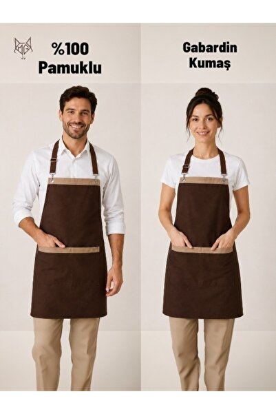 MUTLUGYM Gabardin Kumaş % 100 PAMUK Ayarlanabilir Askılı Garson – Barista – Ş...