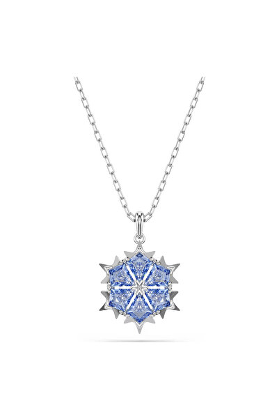 Swaroski Magic Snowflake Necklace,Blue-5735399