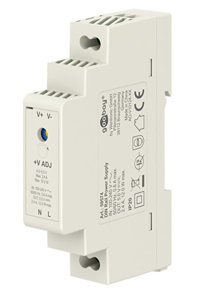 goobay τροφοδοτικό 59574 για DIN rail, 5V/2.4A, 12W, IP20