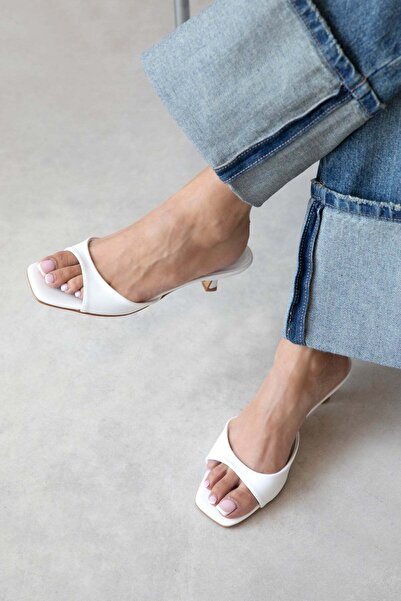 STRASWANS Jordy Women's Heeled Leather Sandals White