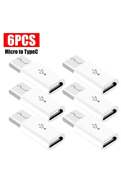 Choice8 typec white 6pcs USB Type-C Adapter Type C To Micro USB Female To Mal...