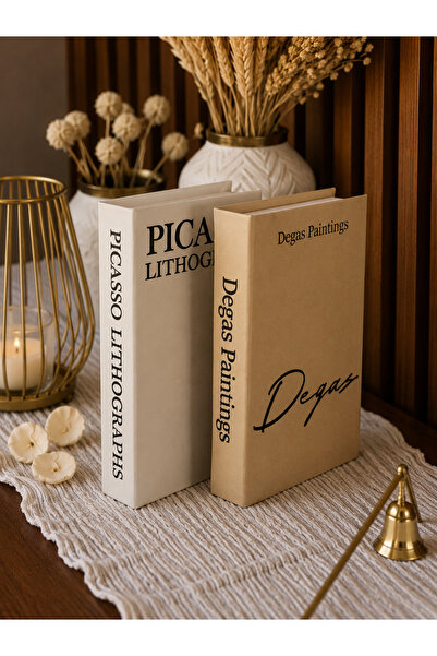 Dezora Home Kumaş Dekoratif Kitap Kutu Seti 2'li - Gizli Saklama Kutusu Siyah...