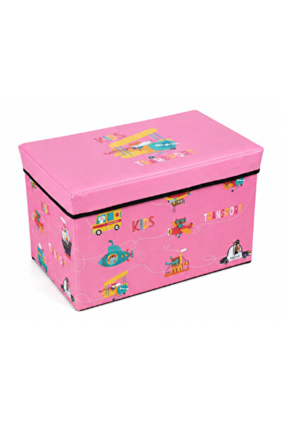AtaPetGarden Cutie de depozitare pliabilă tip taburet ROZ 48x31x31 cm cu dese...