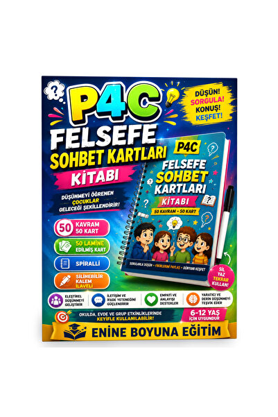 Enine Boyuna Eğitim P4C Philosophy Conversation Cards Book (Spiral Bound)