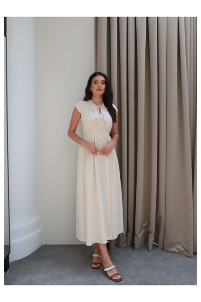 ESRAHELVACI Zero Sleeve Dress with Elastic Waist