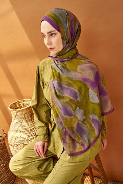 Silk Home Riva Shawl Tencel Cloud Oil Green