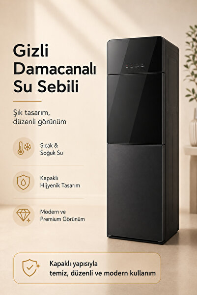 ROBO Gizli Damacanalı Sıcak Soğuk Su Sebili – Kapaklı Tasarım, Paslanmaz Çeli...