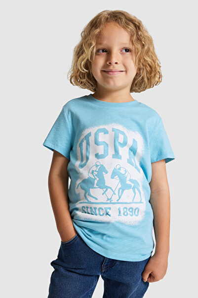 U.S. Polo Assn. Boy's Aqua Crew Neck T-Shirt 50327044-Vr007
