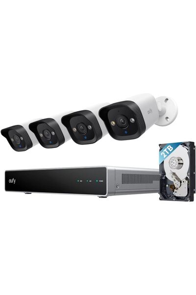 Eufy Security نظام NVR E40 بتقنية PoE، 4 كاميرات خارجية سلكية بدقة 4K فائقة ا...