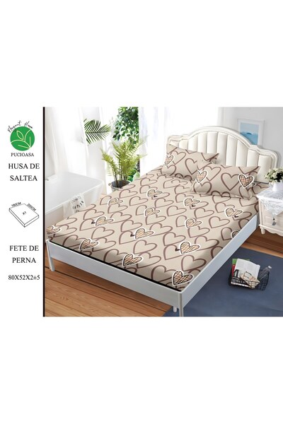 naniland.ro Husă de Pat Finet 2 Persoane 3 Piese cu Elastic 180x200 cm, Model...