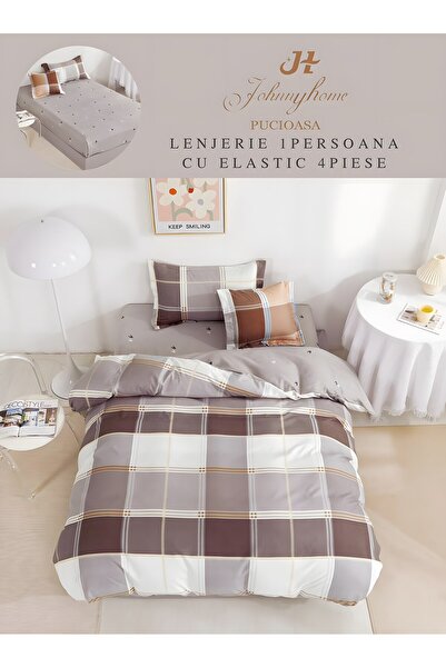 OEM Duvet Cover Set 1 Person 4 Pieces with Stretchy 155x200 cm, Model T60-81